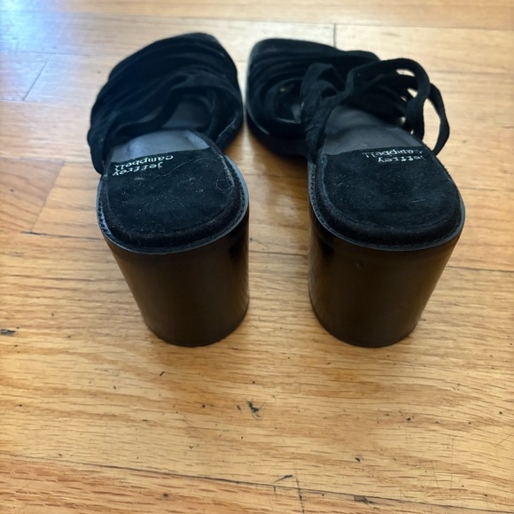 Jeffrey Campbell Black Leather Strappy Sandals Size 7.5 - Picture 3 of 5